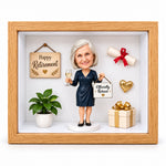 Personalized Retirement 3D Figurine Shadow Box