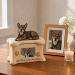 Custom Dog Urn with Personalized Bobblehead