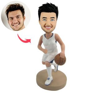 Custom Basketball Bobble Head with White Jersey