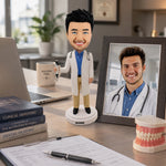 Custom Bobblehead Doctor Holding a Syringe