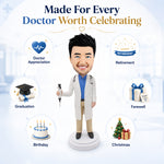Custom Bobblehead Doctor Holding a Syringe