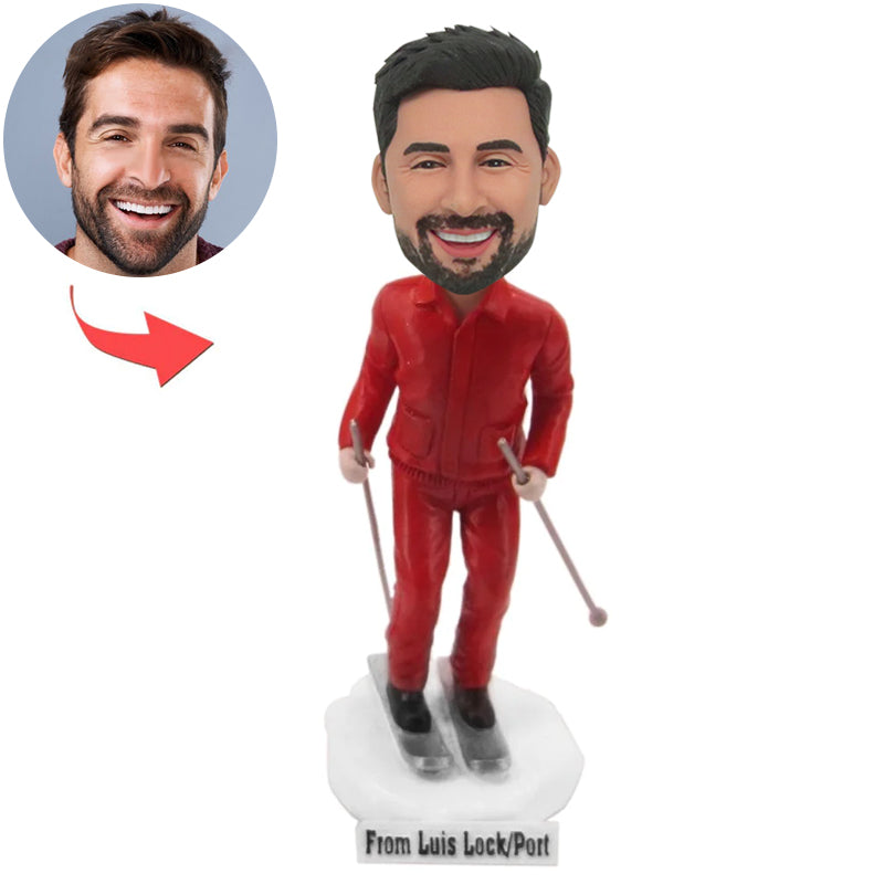 Skiing Man Custom Bobbleheads