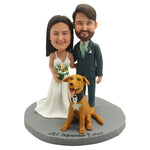 Custom Wedding Couple Bobblehead with Dog