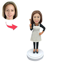 Personalized Female Chef Bobblehead