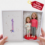 Mom and Daughter Custom Bobblehead with Heart