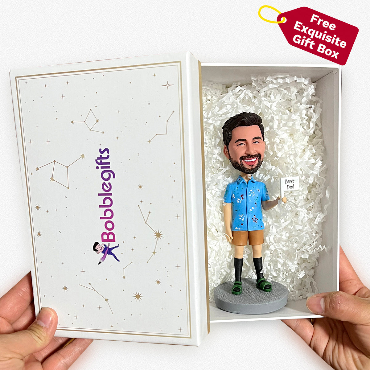 Valentine's Day Gift Ideas - Custom Male Bobblehead with Flower