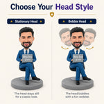 Male Boss Working with Computer Custom Bobblehead