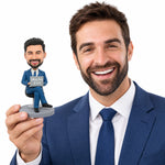 Male Boss Working with Computer Custom Bobblehead