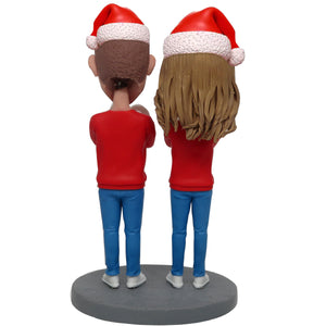 Happy New Year Christmas Gift Custom Couple Bobblehead