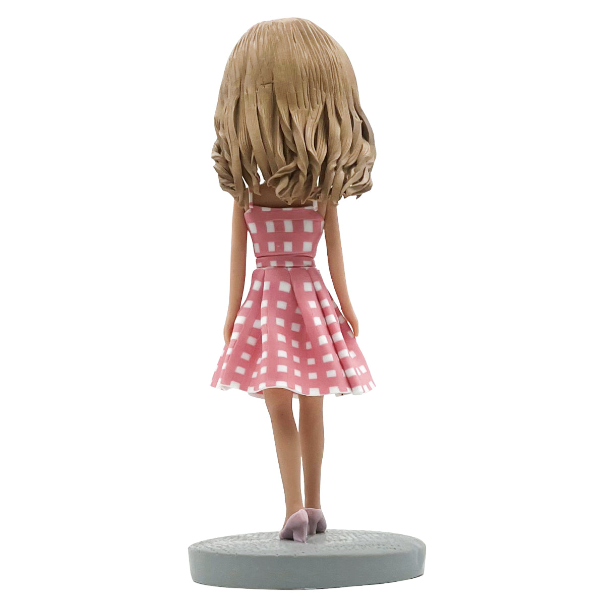 Custom Girl Bobbleheads with Pink Plaid Dress