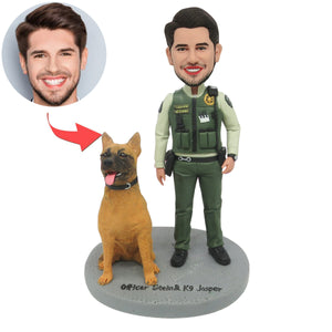Custom Policeman Bobblehead with Dog