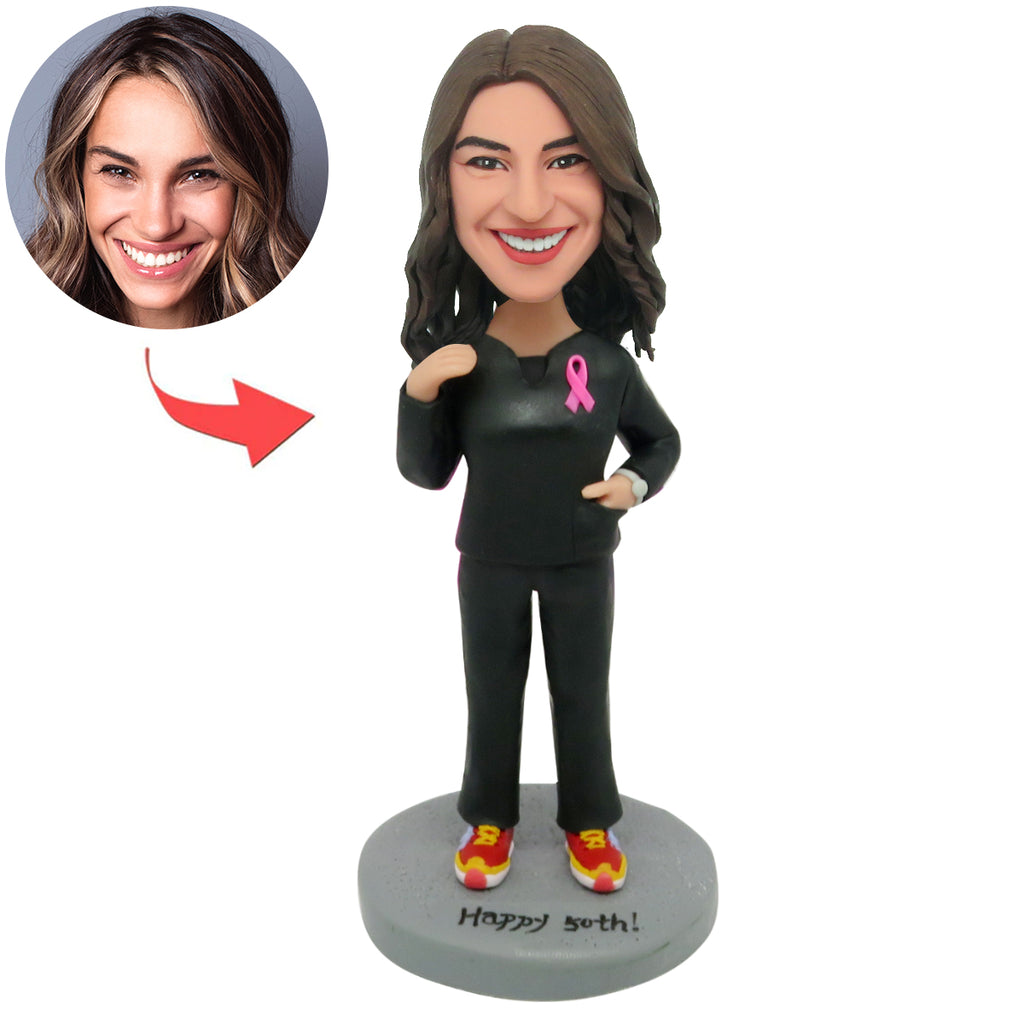 Custom Women Bobbleheads with Black Suit