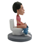 Custom Bobbleheads Humorous Women Sit On Toilet