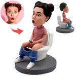 Custom Bobbleheads Humorous Women Sit On Toilet