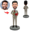 Valentine's Day Gift Ideas - Custom Male Bobblehead with Flower