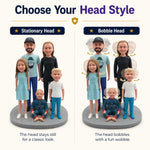Personalized Custom Family Bobbleheads with 3 Kids