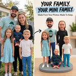 Personalized Custom Family Bobbleheads with 3 Kids