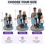 Personalized Custom Family Bobbleheads with 3 Kids