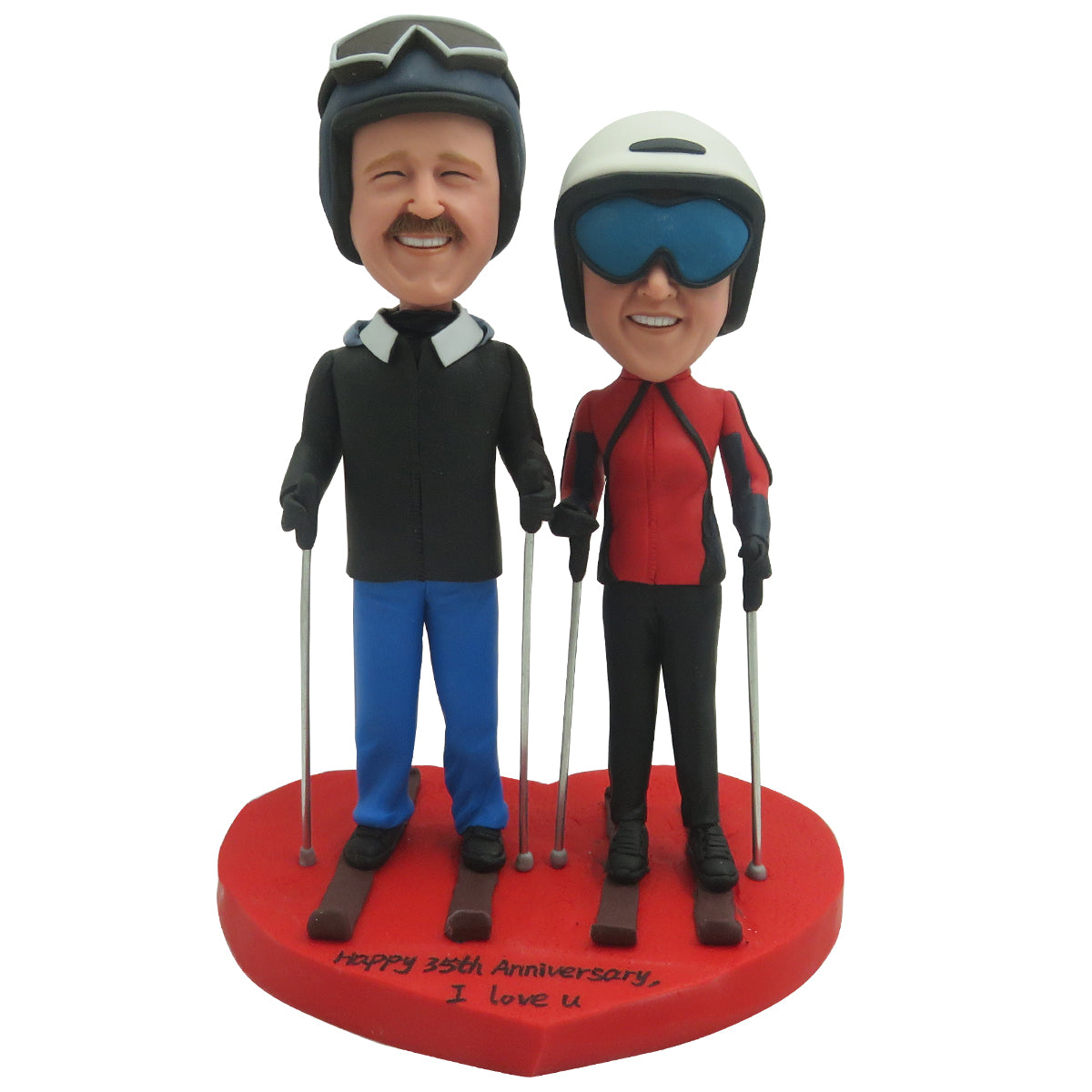 Custom Bobblehead Skiing Couple - Valentine's Day