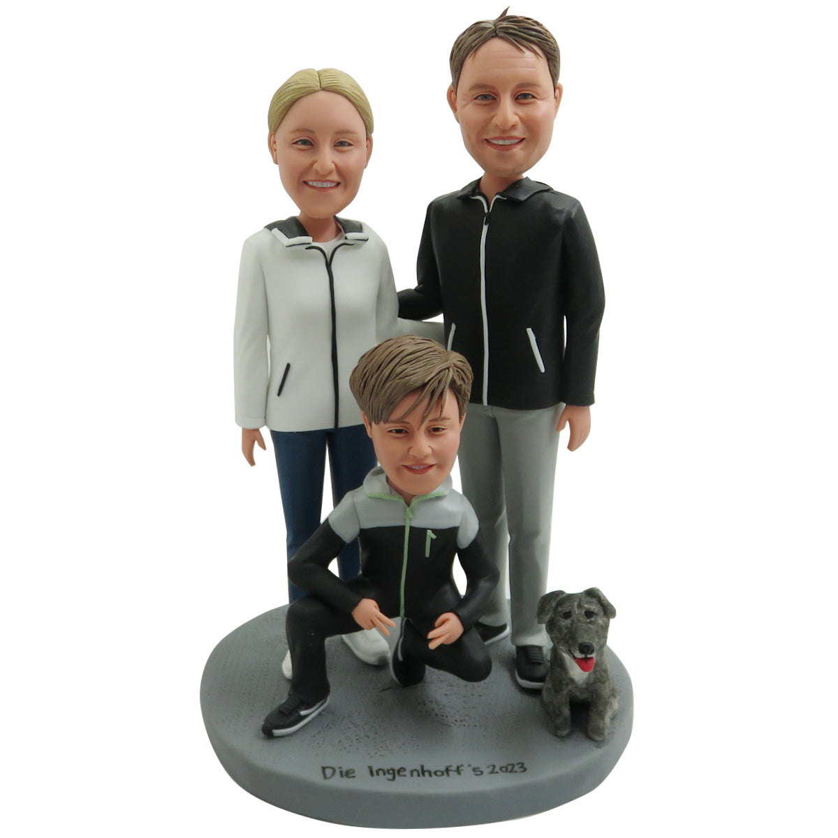 Custom Bobblehead Love Sports Family with Dog