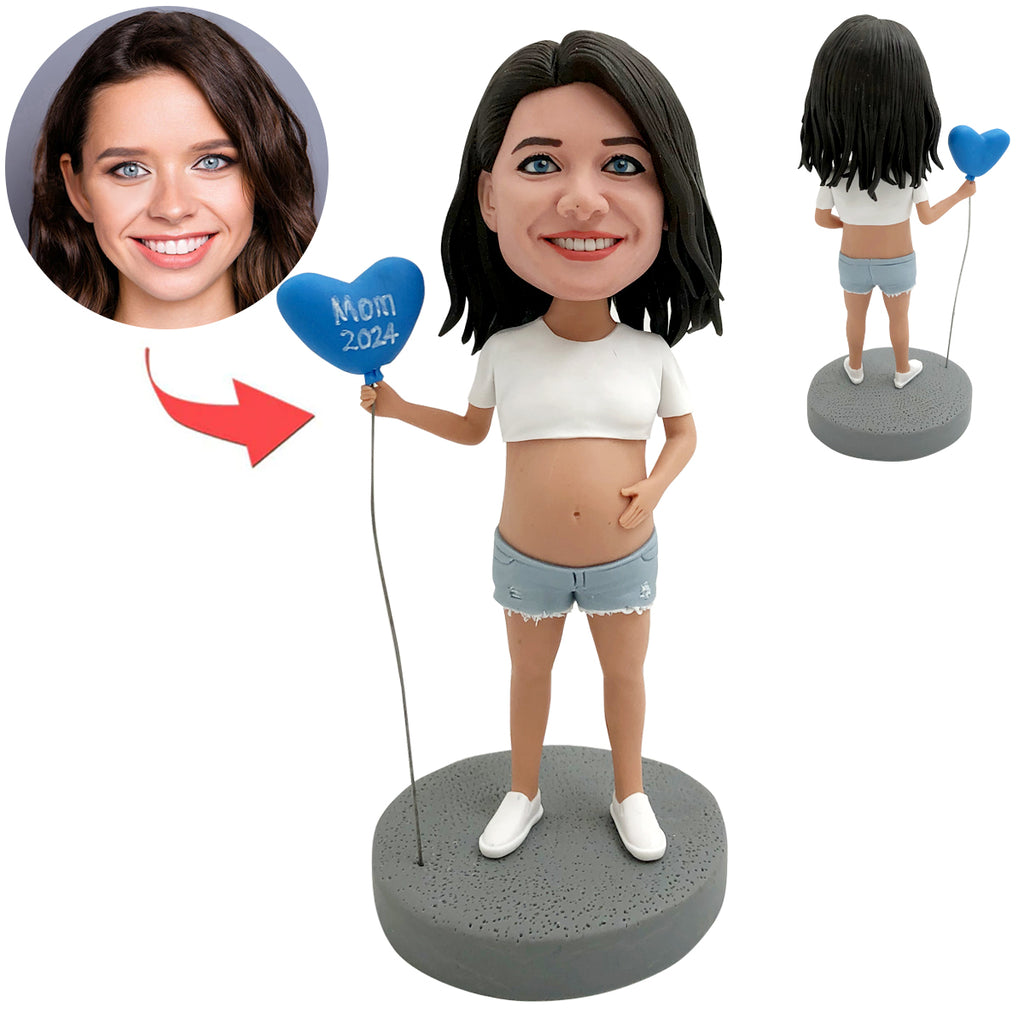 Pregnant Mom Custom Bobblehead