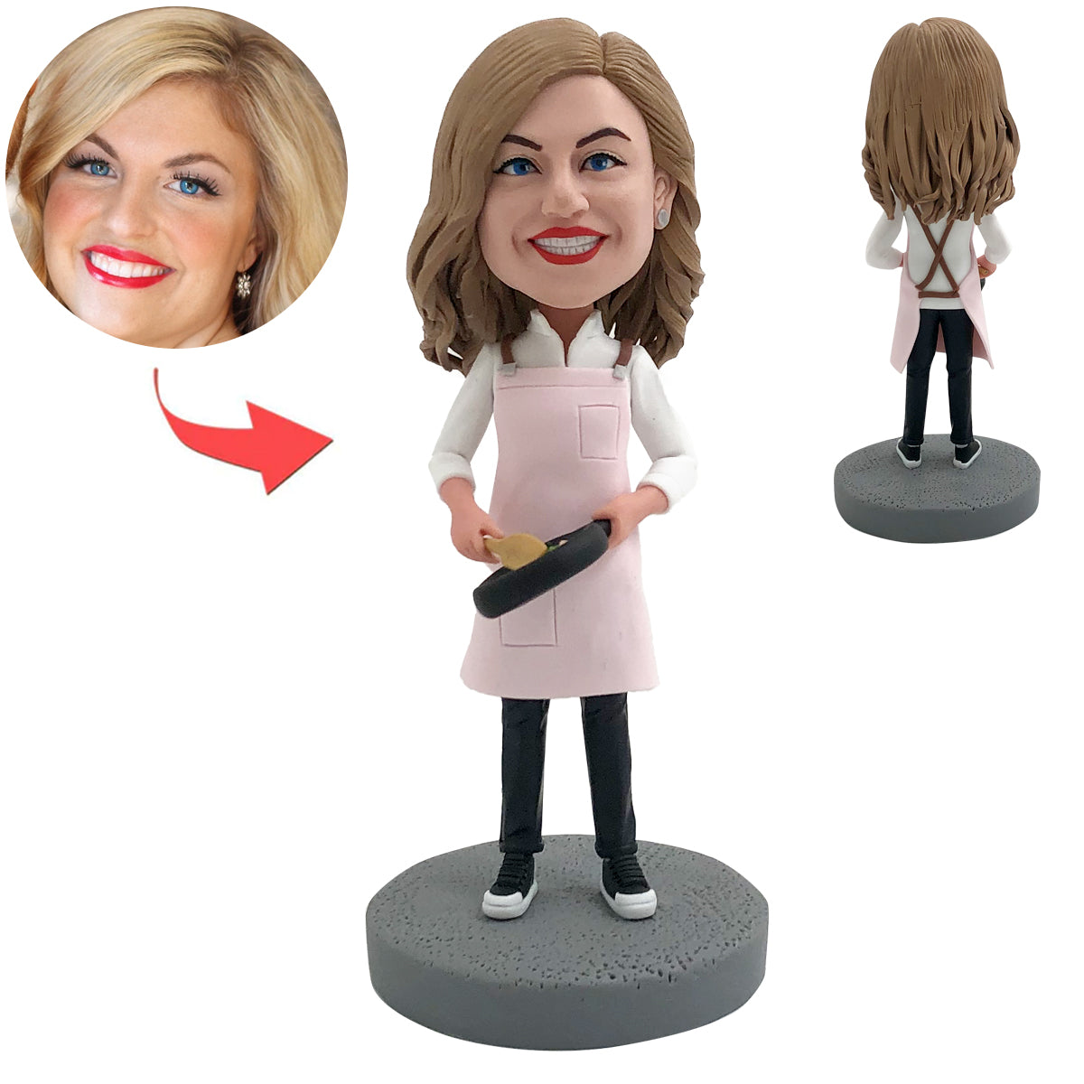 Custom Bobblehead Cooking Mom With Pan