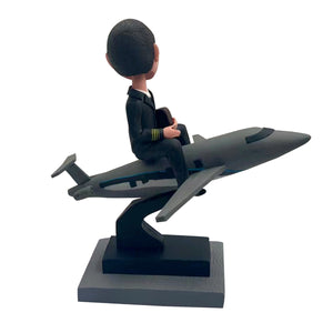 Custom Man Bobblehead with Airplane Model