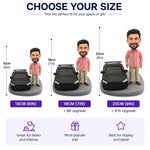 Custom Male Bobblehead with a Car