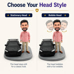 Custom Male Bobblehead with a Car
