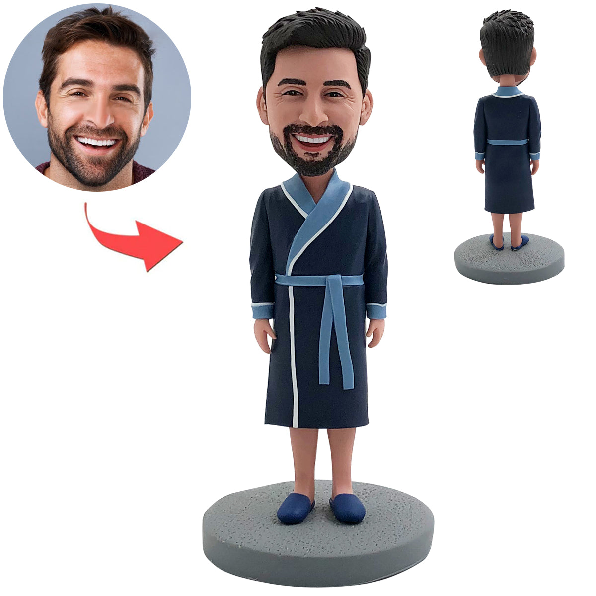 Custom Father Bobblehead with Bathrobe