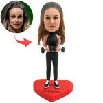 Custom Mom Bobblehead Lifting Dumbbells