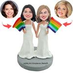 Custom LGBT Wedding Couple Bobblehead