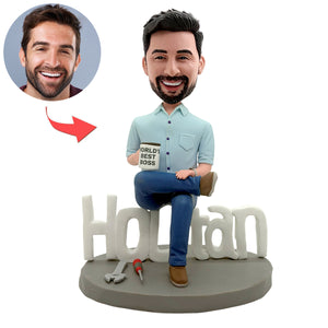 Personalized Bobblehead with "World's Best Boss" Mug
