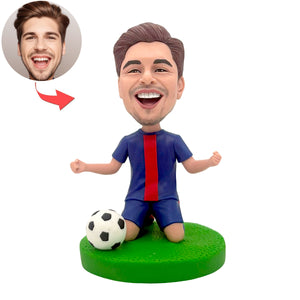 Happy Football Player Custom Bobblehead