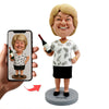 Funny Custom Bobblehead Woman with Wine Bottle