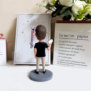 Custom Male Bobblehead Holding BOSS Sign