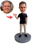 Custom Male Bobblehead Holding BOSS Sign