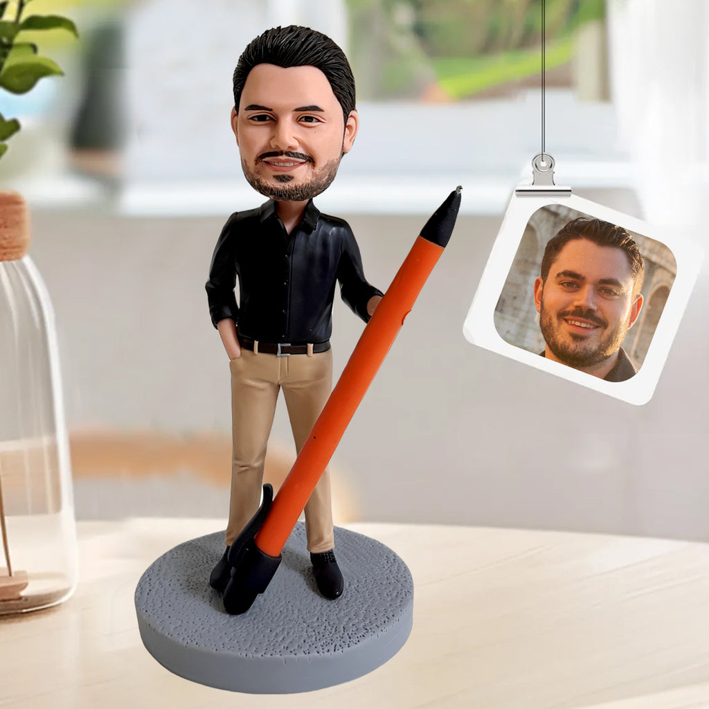 Custom Bobblehead Holding Pen