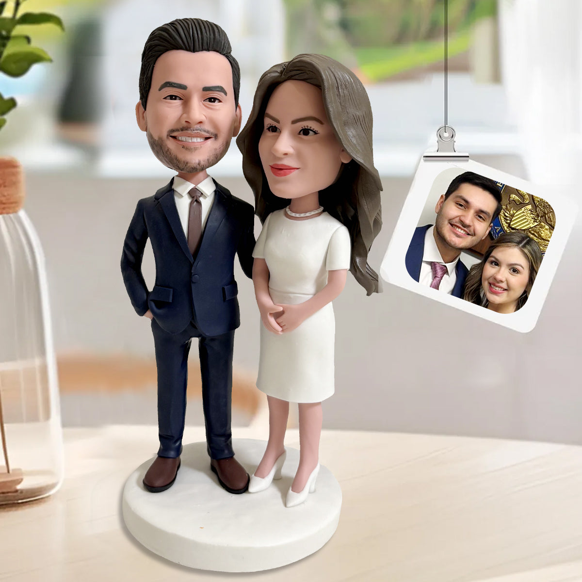 Custom Wedding Couple Bobblehead - Personalized Cake Topper From Your Photo, Unique Wedding Gift