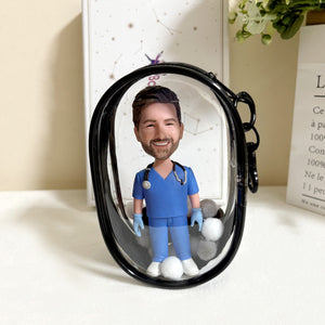 (Fits 12cm Figures) Keychain Display Bag Black