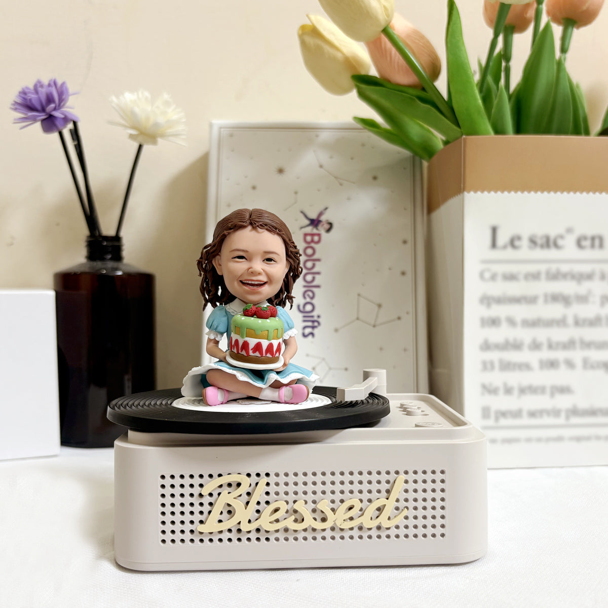 Custom Bobblehead with Music Box Base - Birthday Gift for Kids