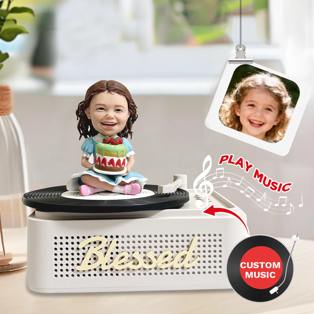 Custom Bobblehead with Music Box Base - Birthday Gift for Kids