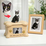 Custom Cat Urn with Personalized Bobblehead