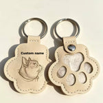 Personalized Paw Print Pet Hair Memorial Keychain