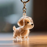 Personalized Dog Memorial Keychain with Fur Storage