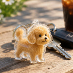 Personalized Dog Memorial Keychain with Fur Storage