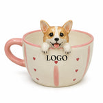 Personalized Dog & Cat Coffee Cup with Handmade Pet Figure