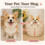 Personalized Dog & Cat Coffee Cup with Handmade Pet Figure