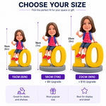 Custom Girl 10 Birthday Gift Bobblehead Sitting on Number 10