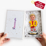 Personalized Boy Figurine Holding Number 10